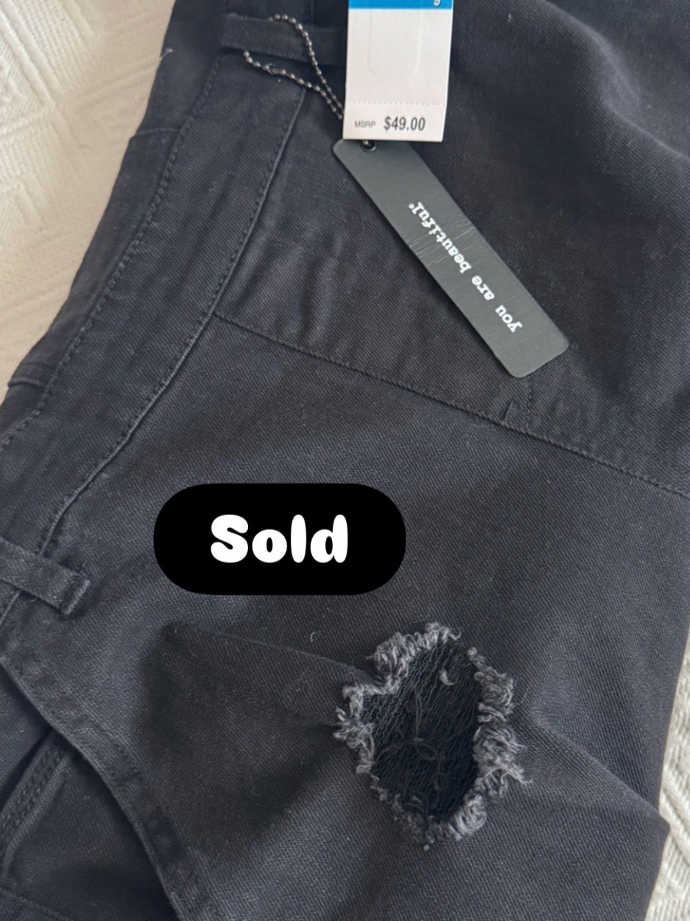 Black Distressed junior Overalls Jeans
